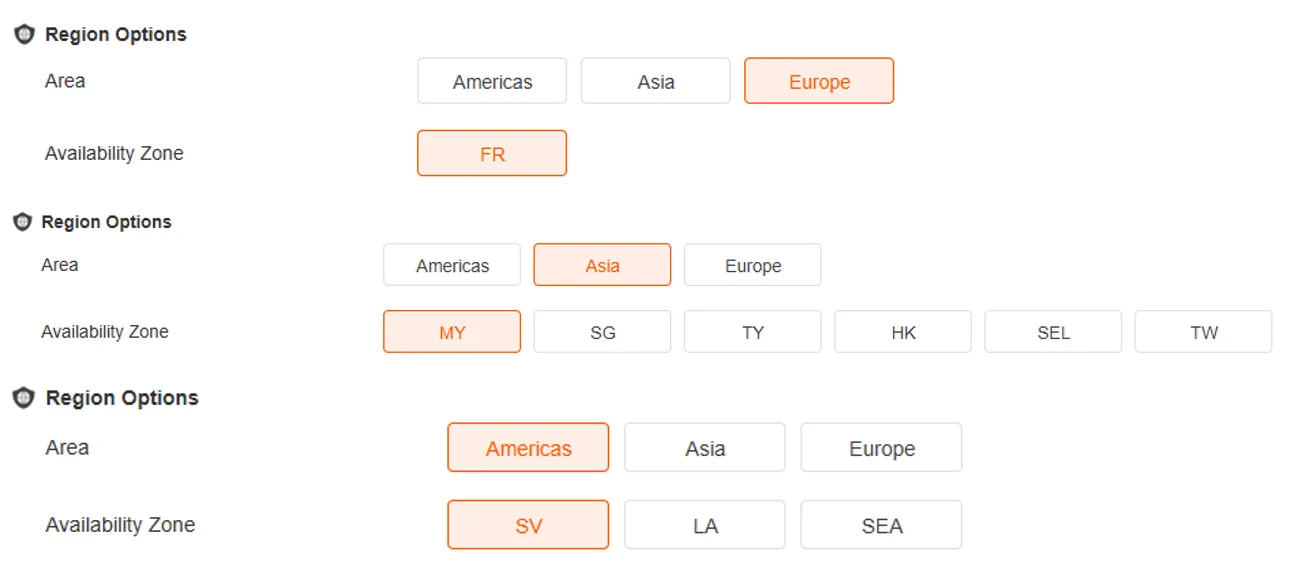 raksmart Region snapshot